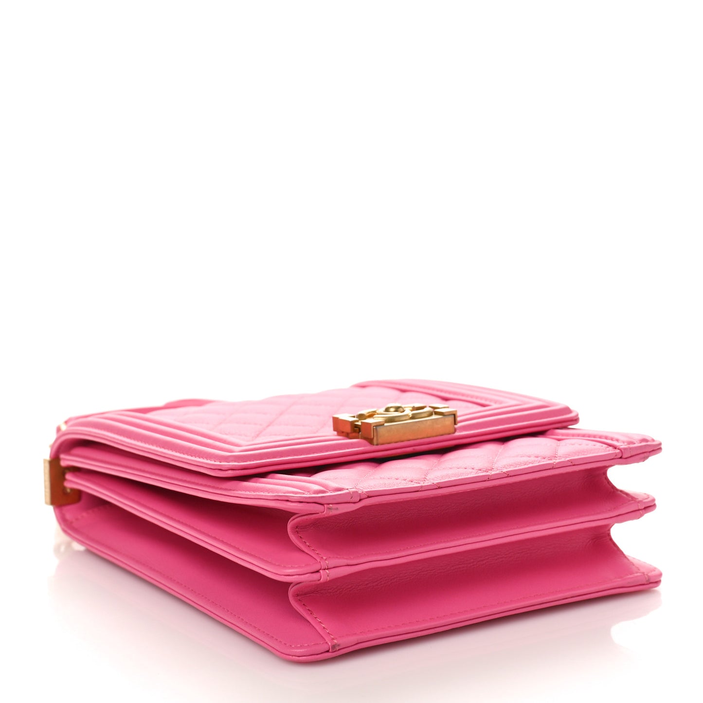 Calfskin Quilted North South Boy Flap Pink