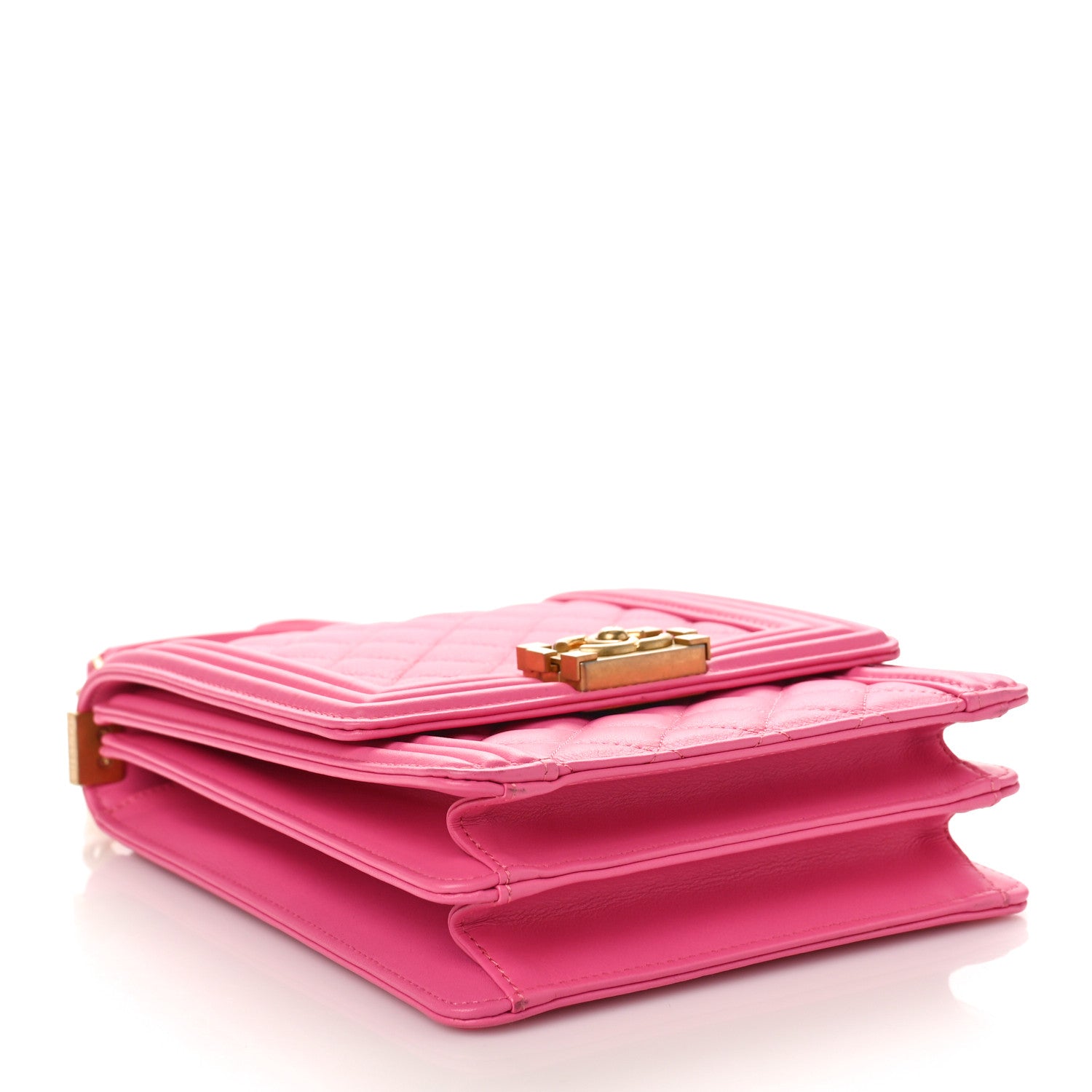 Chanel Calfskin Quilted North South Boy Flap Pink 4 of 10