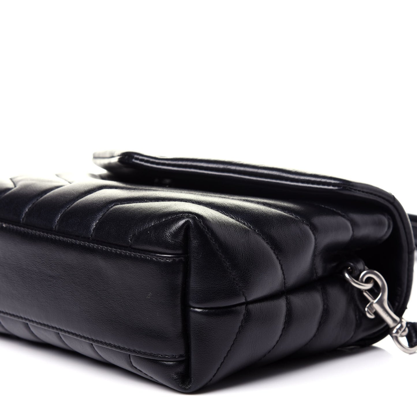 Calfskin Y Quilted Monogram Toy Loulou Crossbody Bag Black