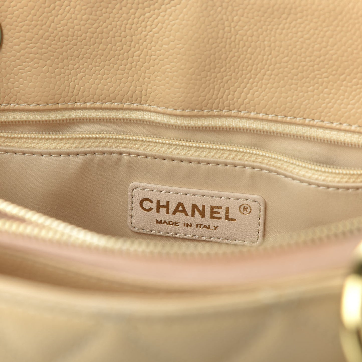 Caviar Quilted Grand Shopping Tote GST Beige