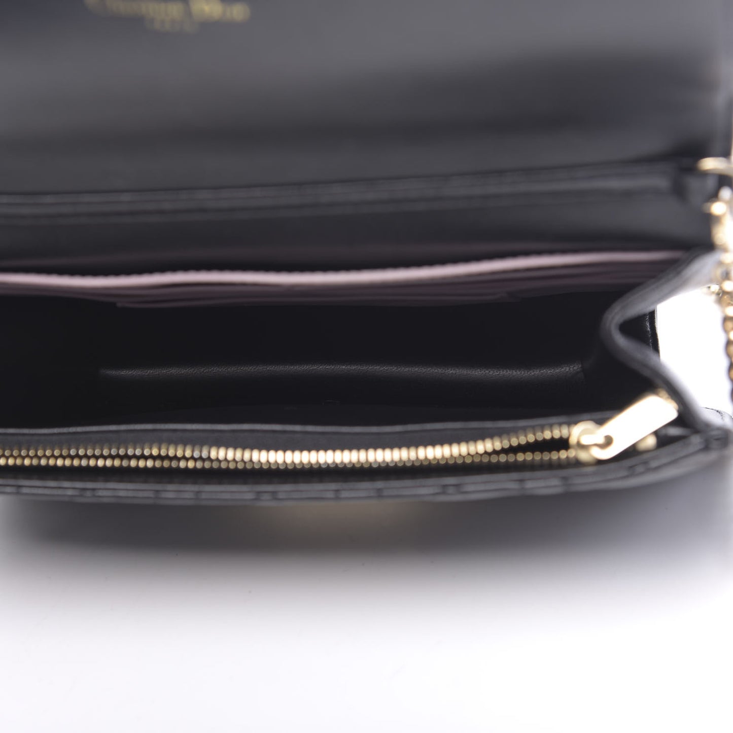 Lambskin Cannage Miss Dior Promenade Pouch Black