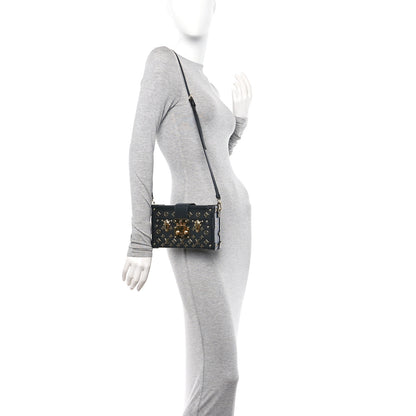 Louis Vuitton Calfskin Metal Monogram Petite Malle Black 2 of 10