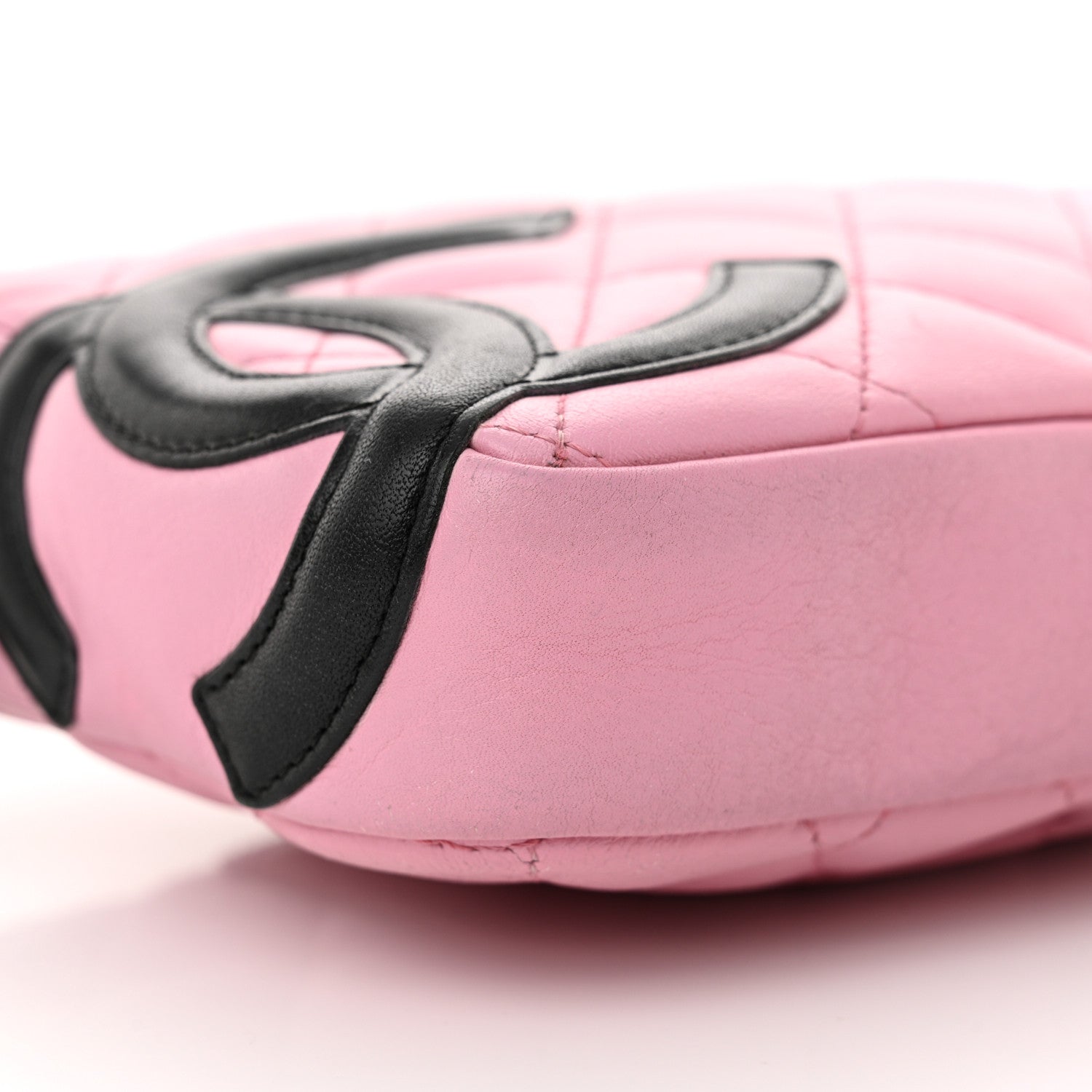 Chanel Calfskin Quilted Cambon Pochette Pink Black 9 of 13