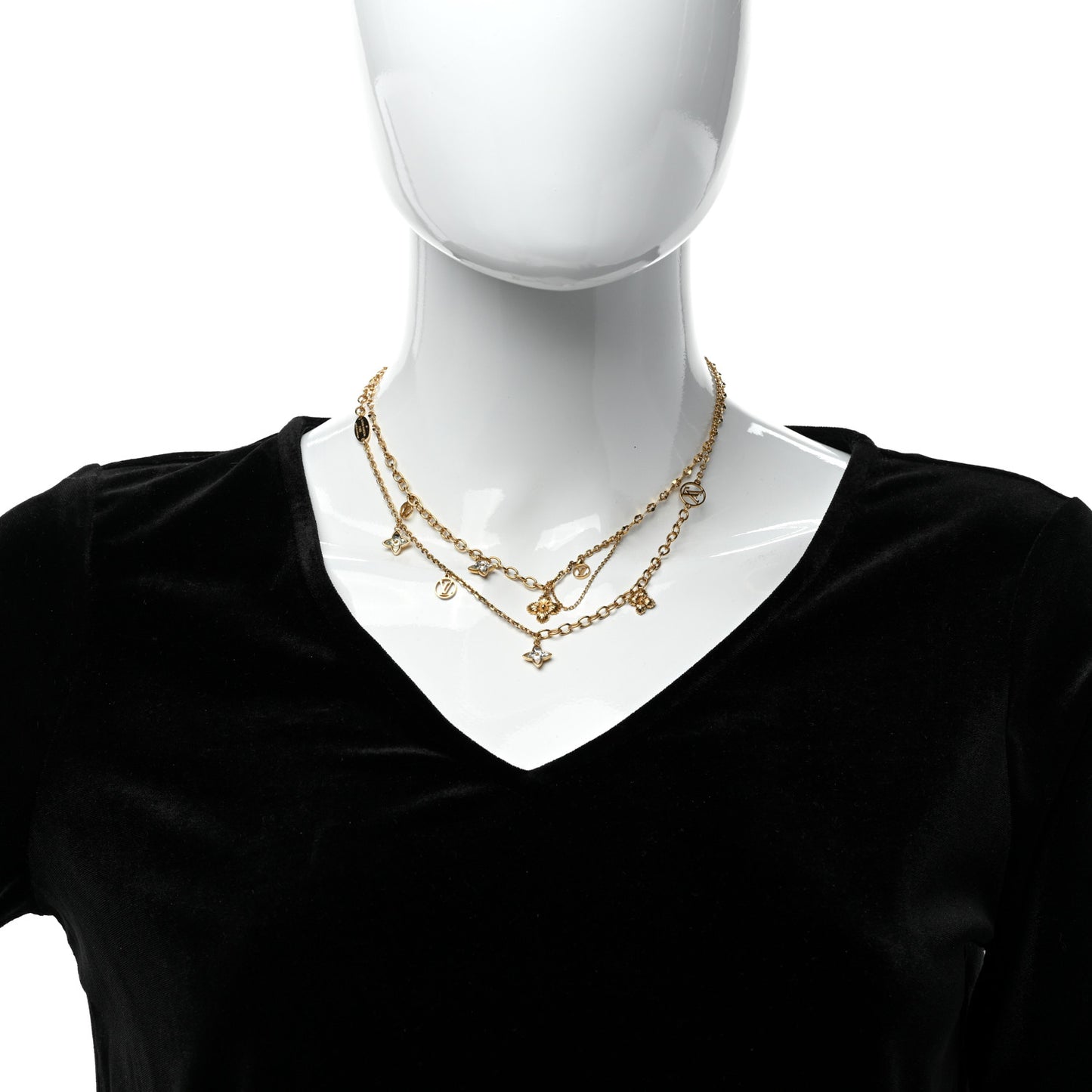 Metal Blooming Strass Necklace Gold
