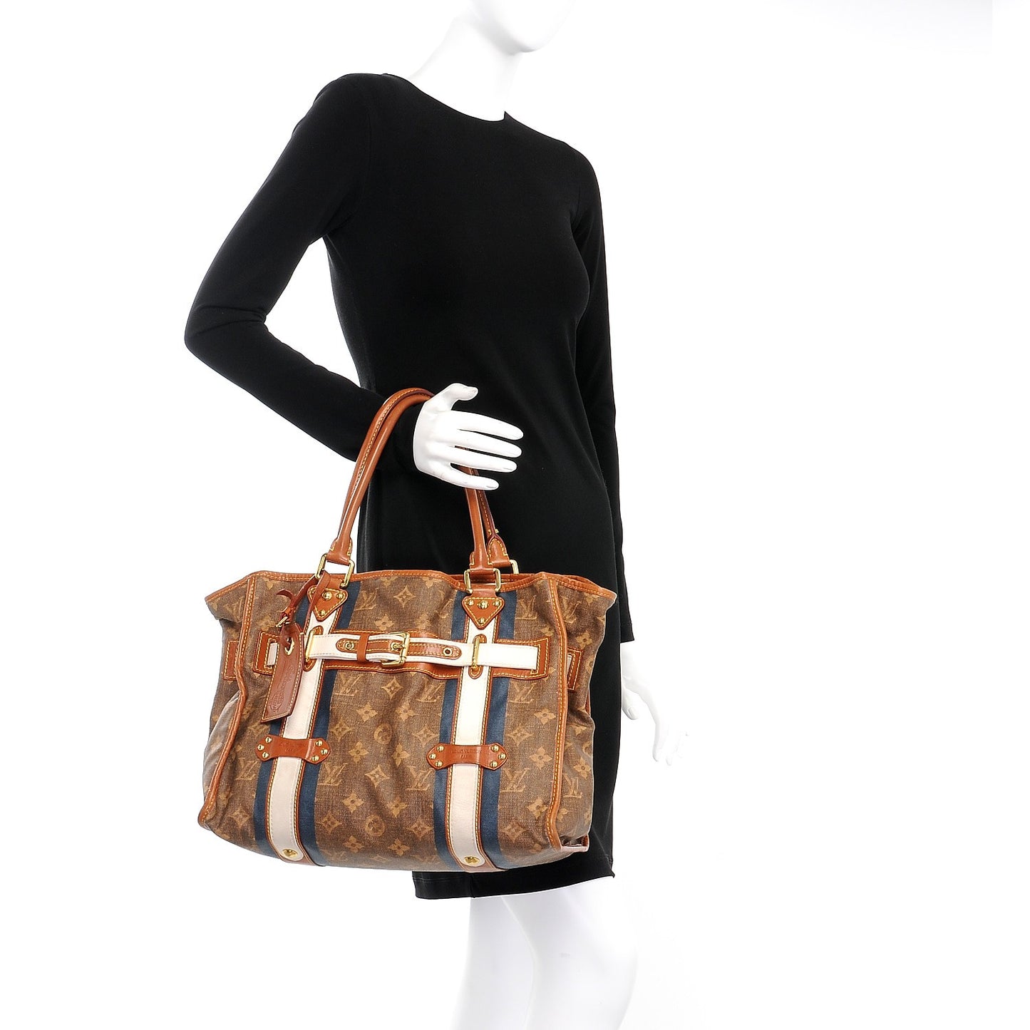 Monogram Rayures Tisse Sac GM Blue