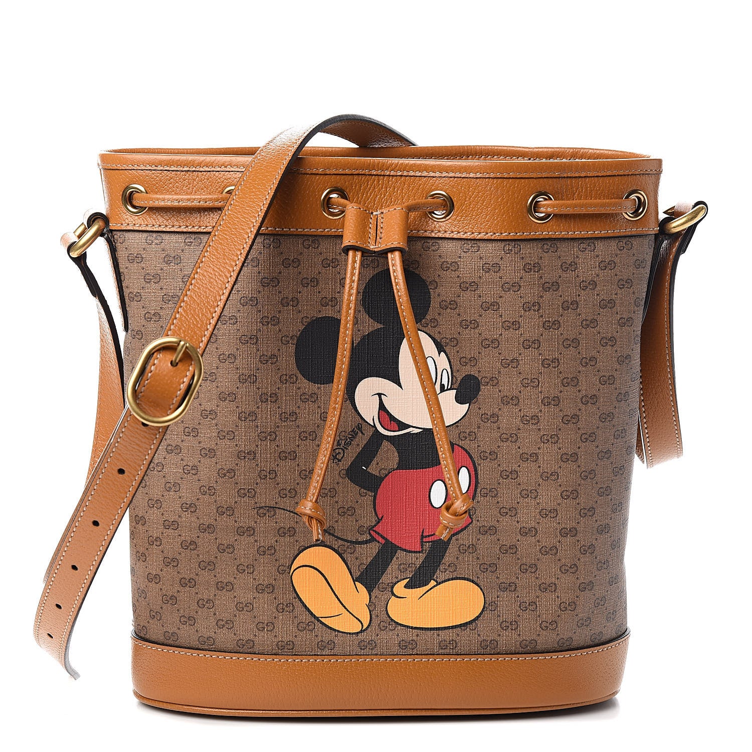 Gucci X DISNEY Mini Vintage GG Supreme Monogram Bucket Bag Beige Vintage Sun Oil 1 of 11