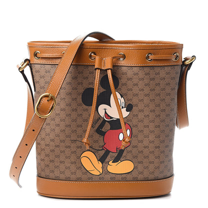 Gucci X DISNEY Mini Vintage GG Supreme Monogram Bucket Bag Beige Vintage Sun Oil 1 of 11