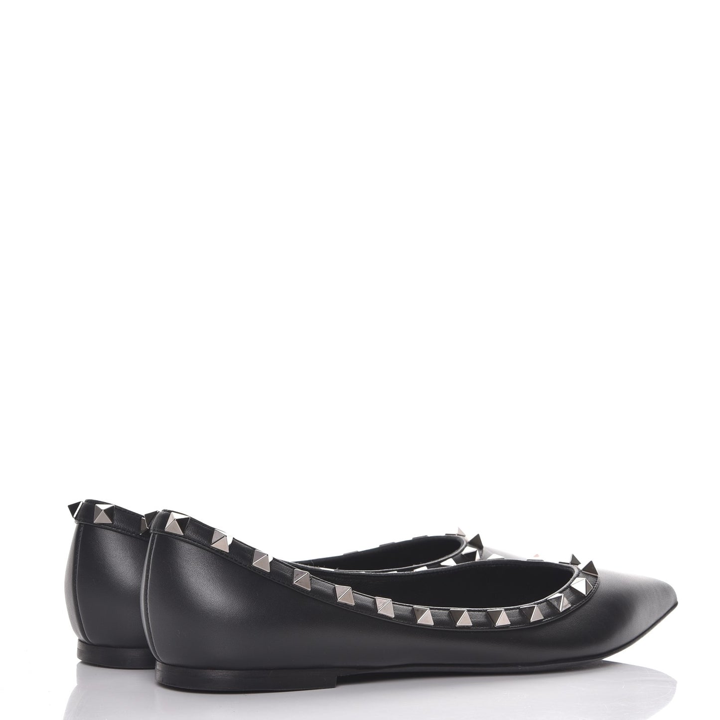 Nappa Rockstud Ballerina Flats 37 Black