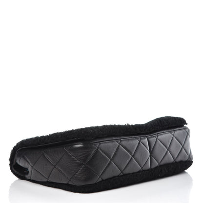 Chanel Shearling Lambskin Medium 100% Flap Black 5 of 10