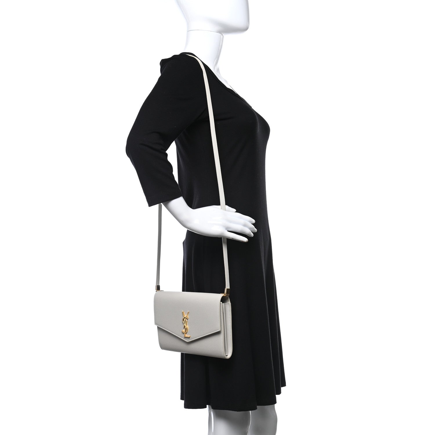 Saint Laurent Grain de Poudre Mini Uptown Crossbody Bag Crema Soft 2 of 10