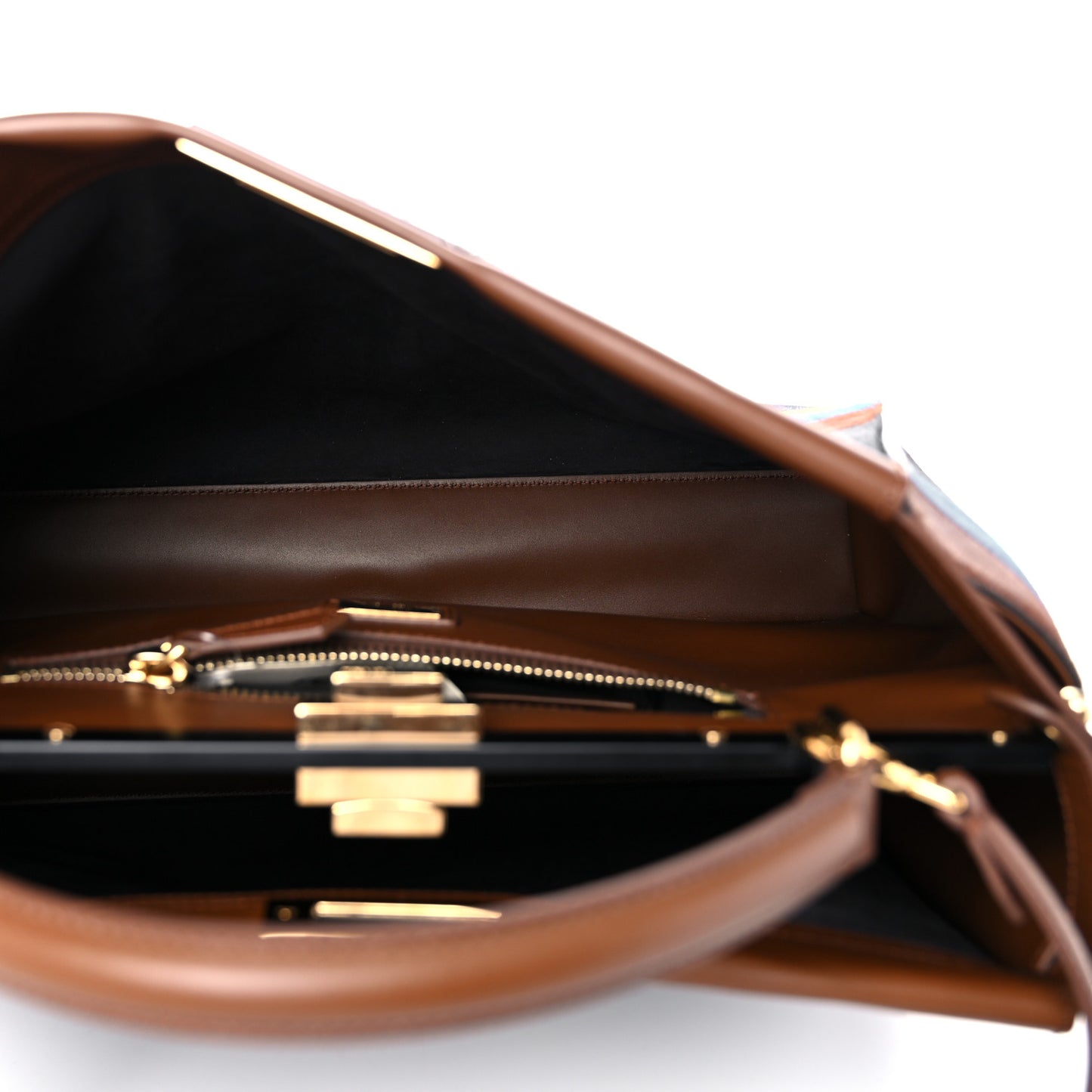 Calf Hair Patchwork Large Peekaboo Iconic Satchel Black Brown Multicolor