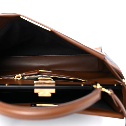 Fendi Calf Hair Patchwork Large Peekaboo Iconic Satchel Black Brown Multicolor 4 of 11