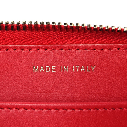 Chanel Caviar Quilted Filigree Zip Around Wallet Red 7 of 12