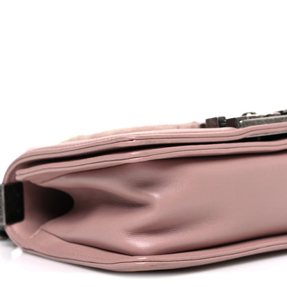 Chanel Fur Calfskin Small Boy Flap Pink 9 of 10