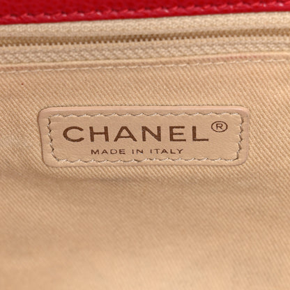 Chanel Glazed Caviar Medium Nature Flap Bag Red 6 of 11