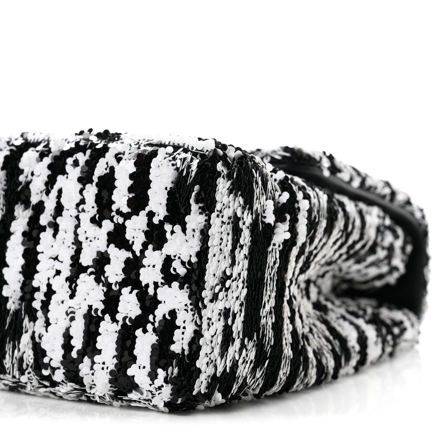 Sequin CC Medium Flap Black White