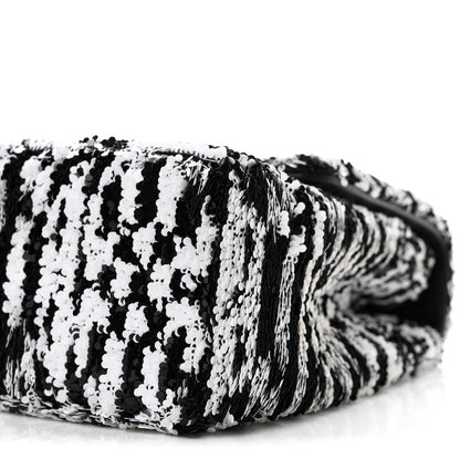 Chanel Sequin CC Medium Flap Black White 10 of 11