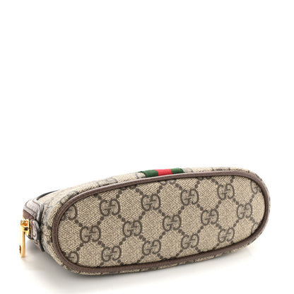 Gucci GG Supreme Monogram Textured Calfskin Web Medium Ophidia Cosmetic Case Beige Ebony New Acero 4 of 8