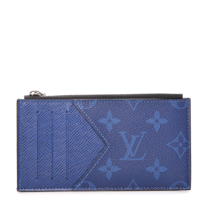 Louis Vuitton Monogram Taiga Coin Card Holder Cobalt 1 of 8