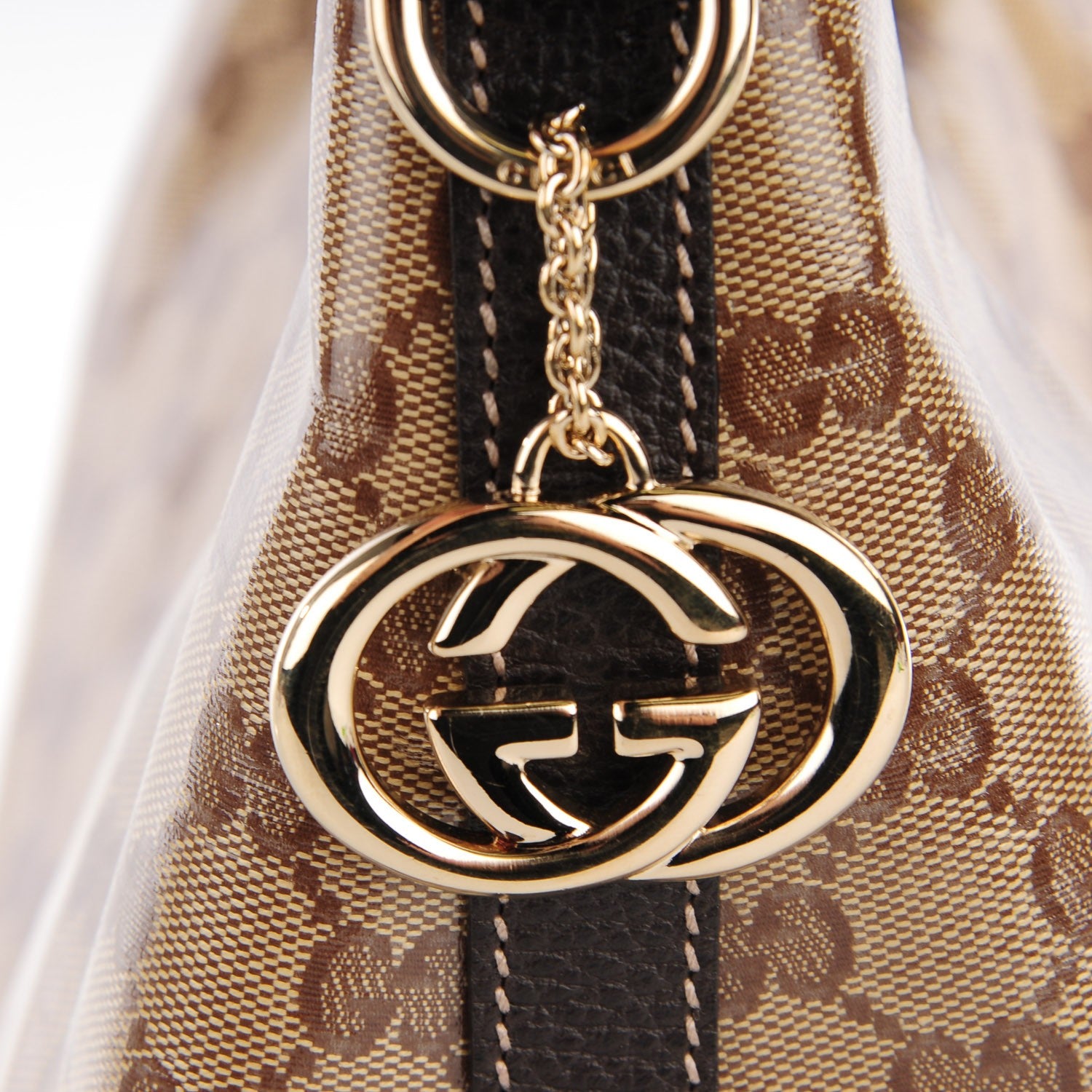 Gucci Crystal Monogram Hobo Dark Brown 5 of 8