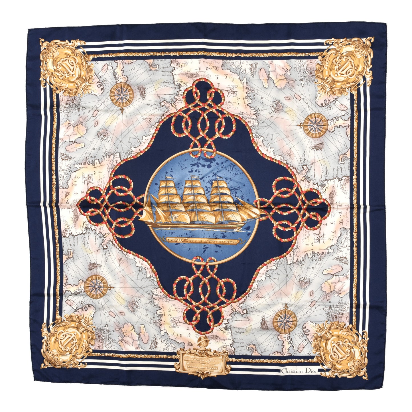 Silk Ship Square Scarf