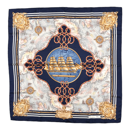 Christian Dior Silk Ship Square Scarf 1 of 3