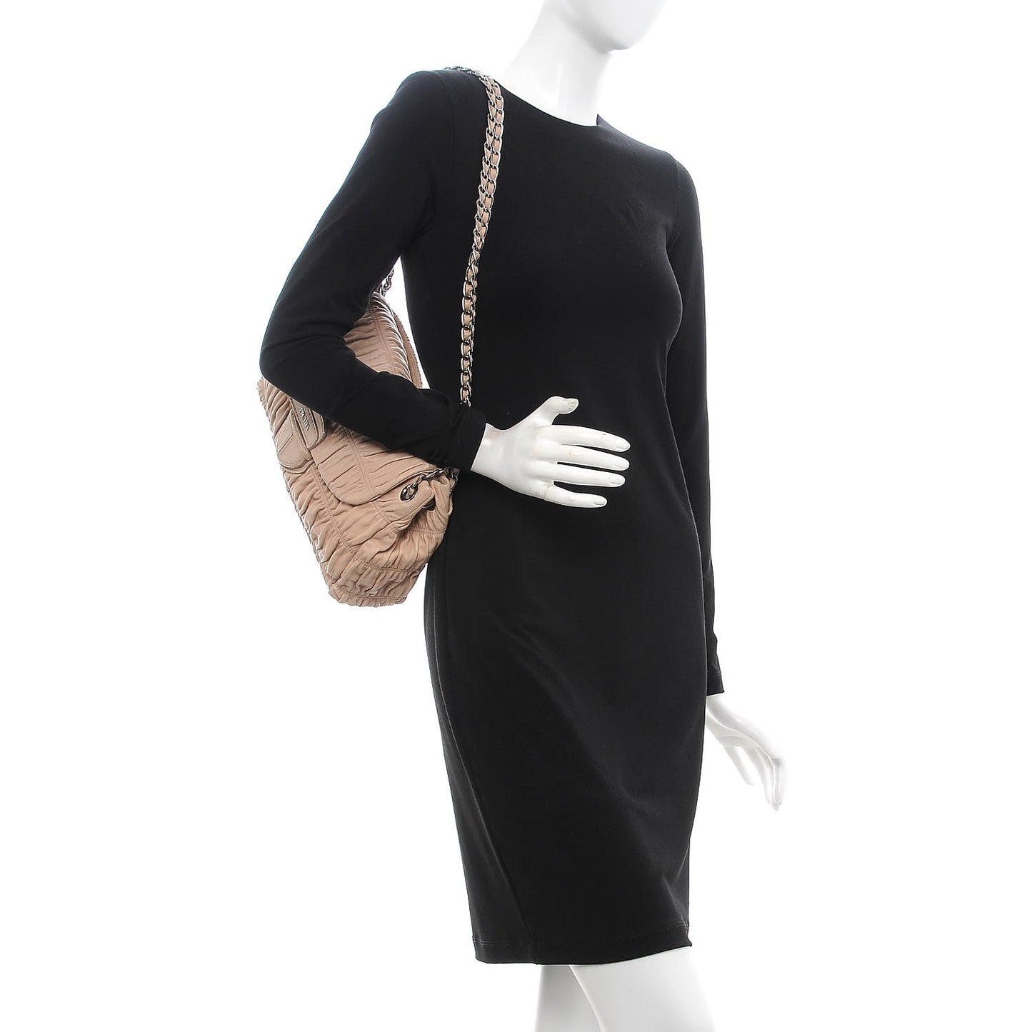 Nappa Gaufre Flap Shoulder Bag Cammeo