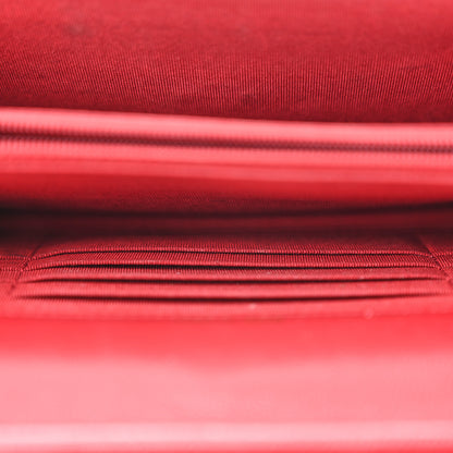 Chanel Caviar Quilted Square Wallet On Chain WOC Dark Red 5 of 17