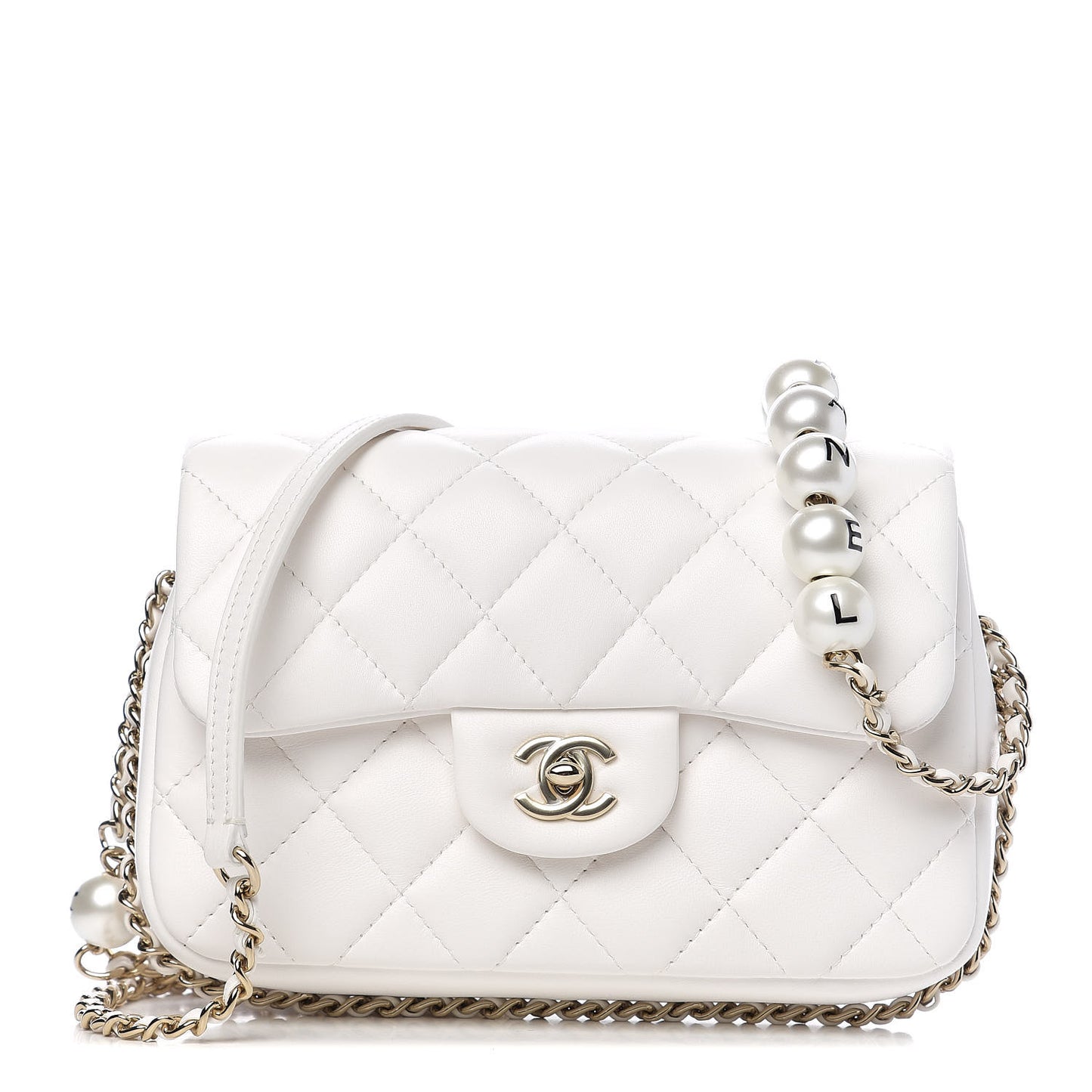 Lambskin Quilted Small My Precious Flap White