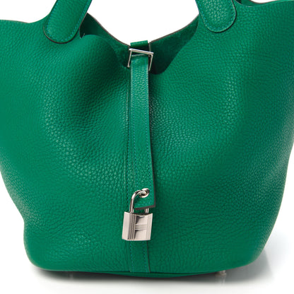 Hermes Taurillon Clemence Picotin Lock 22 MM Vert Vertigo 7 of 7