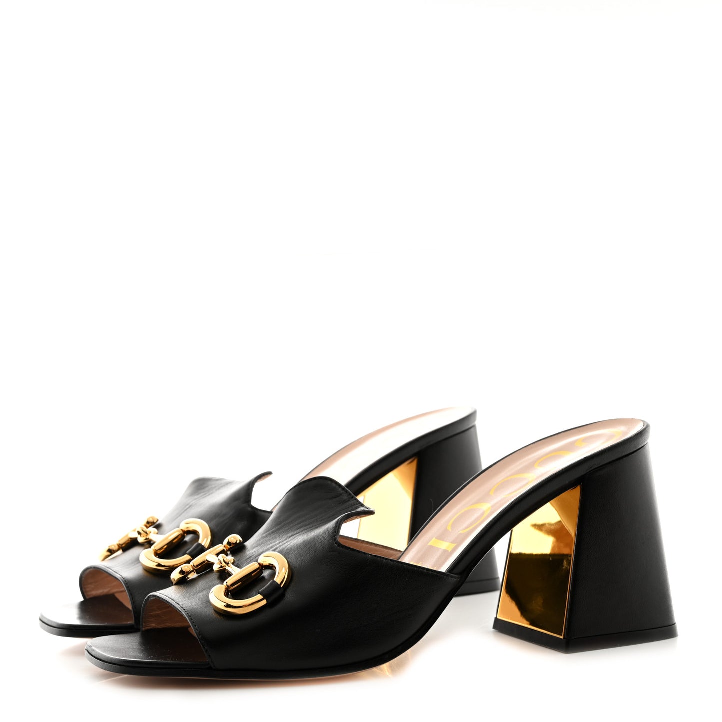 Nappa Horsebit 75mm Slide Sandals 40 Black