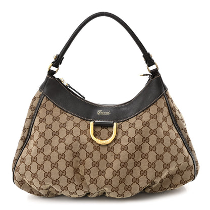 Gucci Monogram Large D Gold Hobo Dark Brown 1 of 15