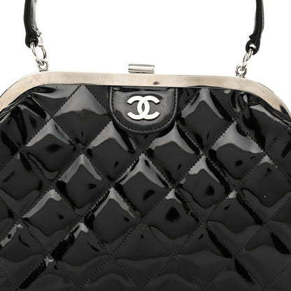 Chanel Patent Quilted Kisslock Frame Bag Black 9 of 11