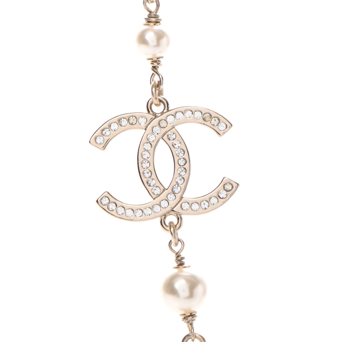 Crystal Pearl Star CC Short Necklace Silver