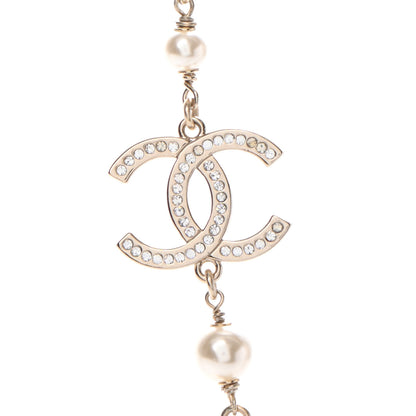 Chanel Crystal Pearl Star CC Short Necklace Silver 3 of 4