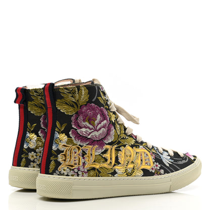 Gucci Canvas Romantic Print Major Blind For Love High Top Sneakers Black 4 of 8