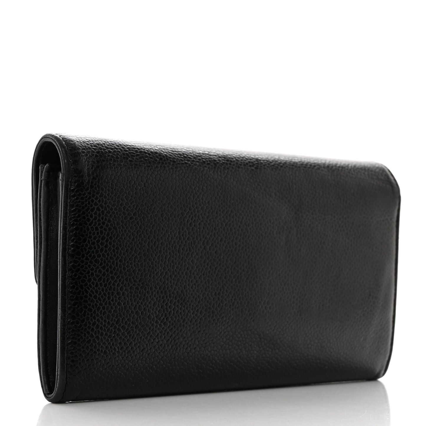 Caviar Timeless CC Large Gusset Flap Wallet Black