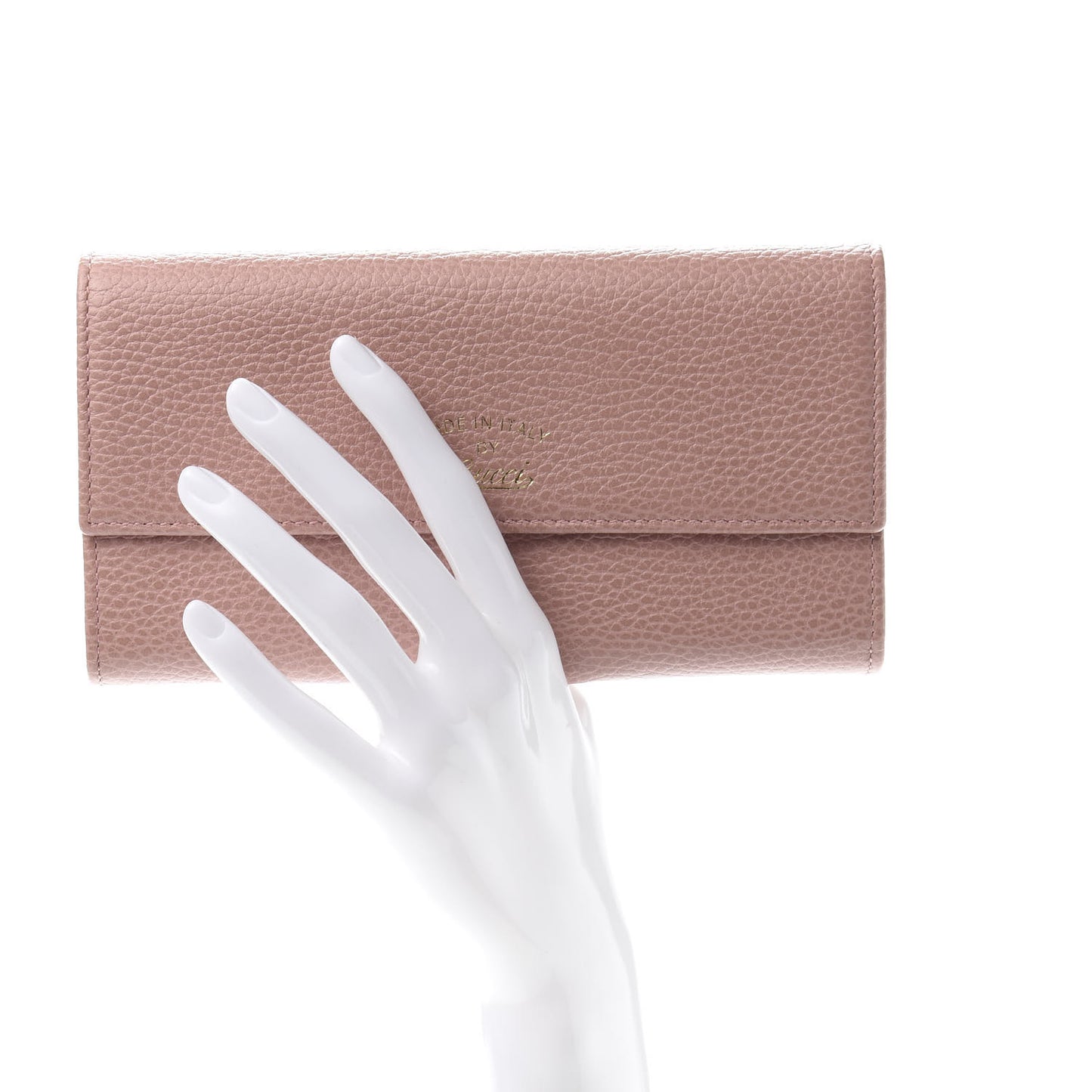 Dollar Calfskin Swing Continental Wallet Soft Pink