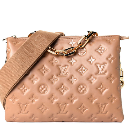Louis Vuitton Lambskin Embossed Monogram Coussin PM Camel 7 of 9