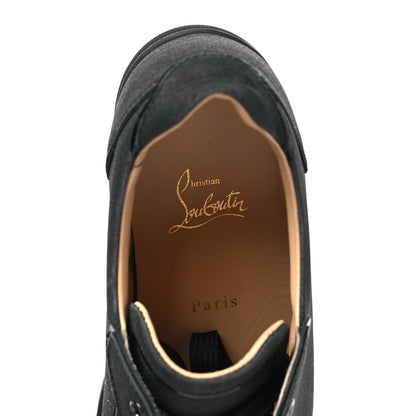 Christian Louboutin Glitter Calfskin Vieira Flat Sneakers 40 Black 8 of 9