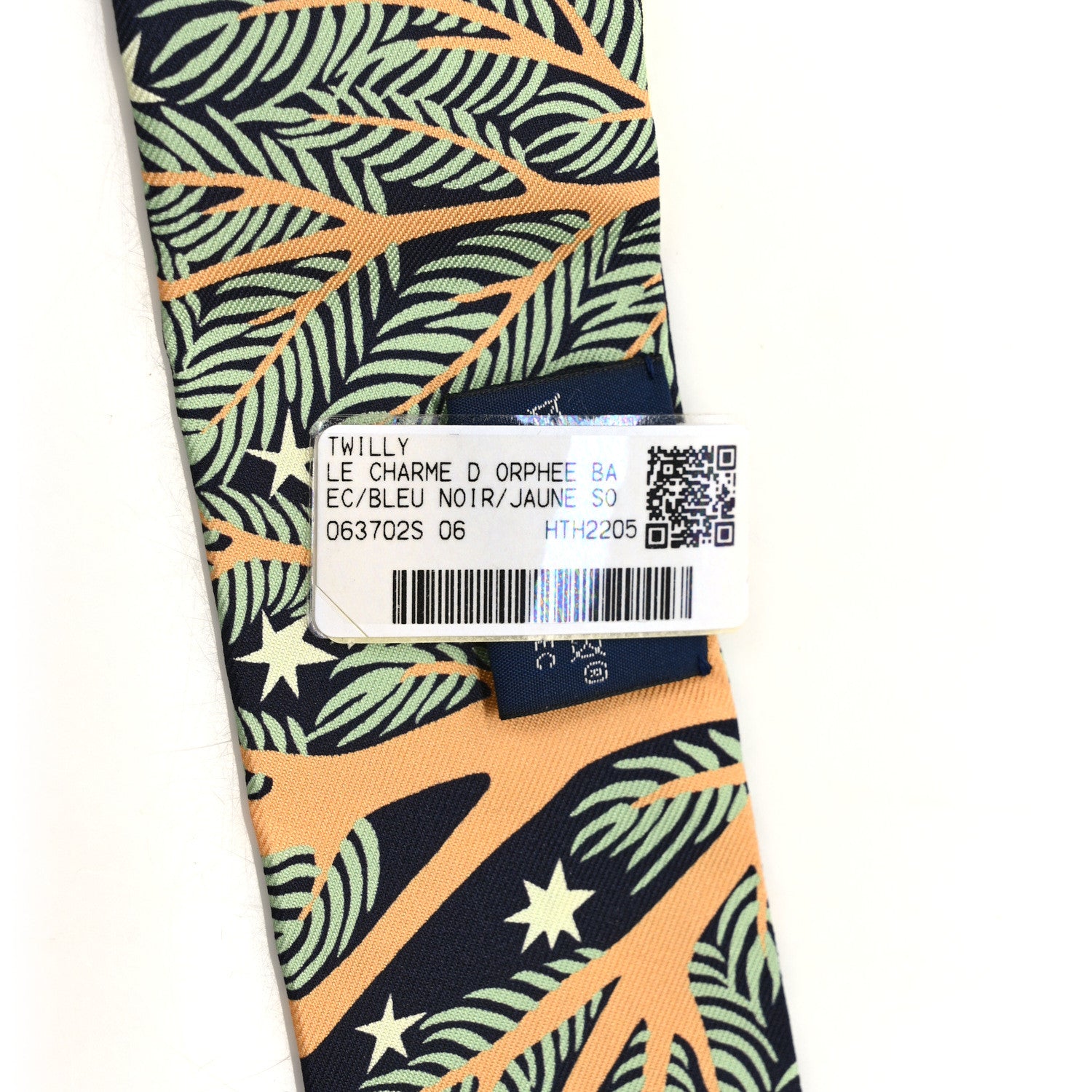 Hermes Silk Sous Le Charme D Orphee Twilly Bleu Black Jaune Soufre 3 of 4
