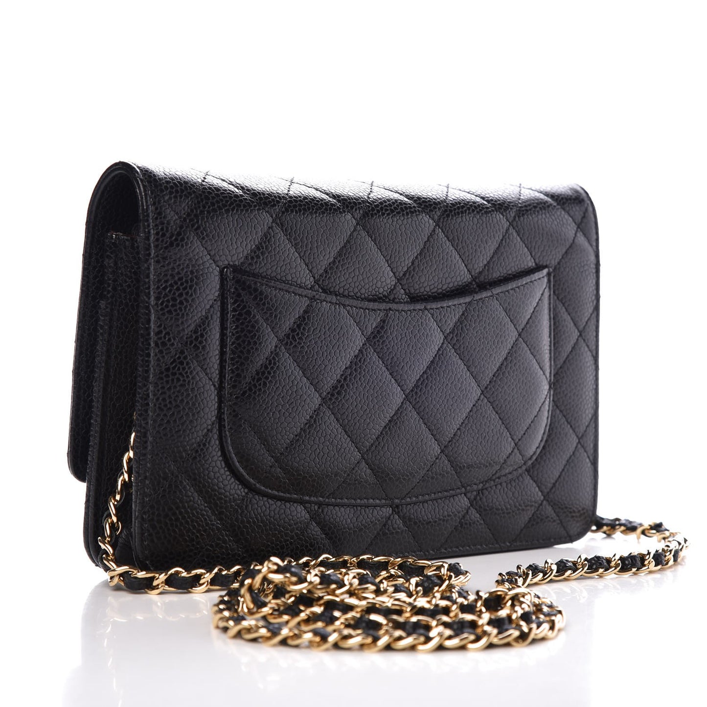 Caviar Quilted Wallet On Chain WOC Black