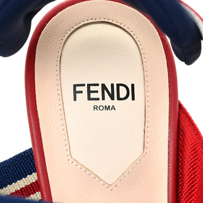 Fendi Technical Mesh FF Colibri 55mm Slingback Pumps 37 Tobacco Moro Zaffiro Ciliegia Rosso 11 of 13