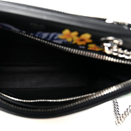 Fendi Calfskin Trapuntata Floral Small DotCom Click Chain Satchel Black Multicolor 5 of 11