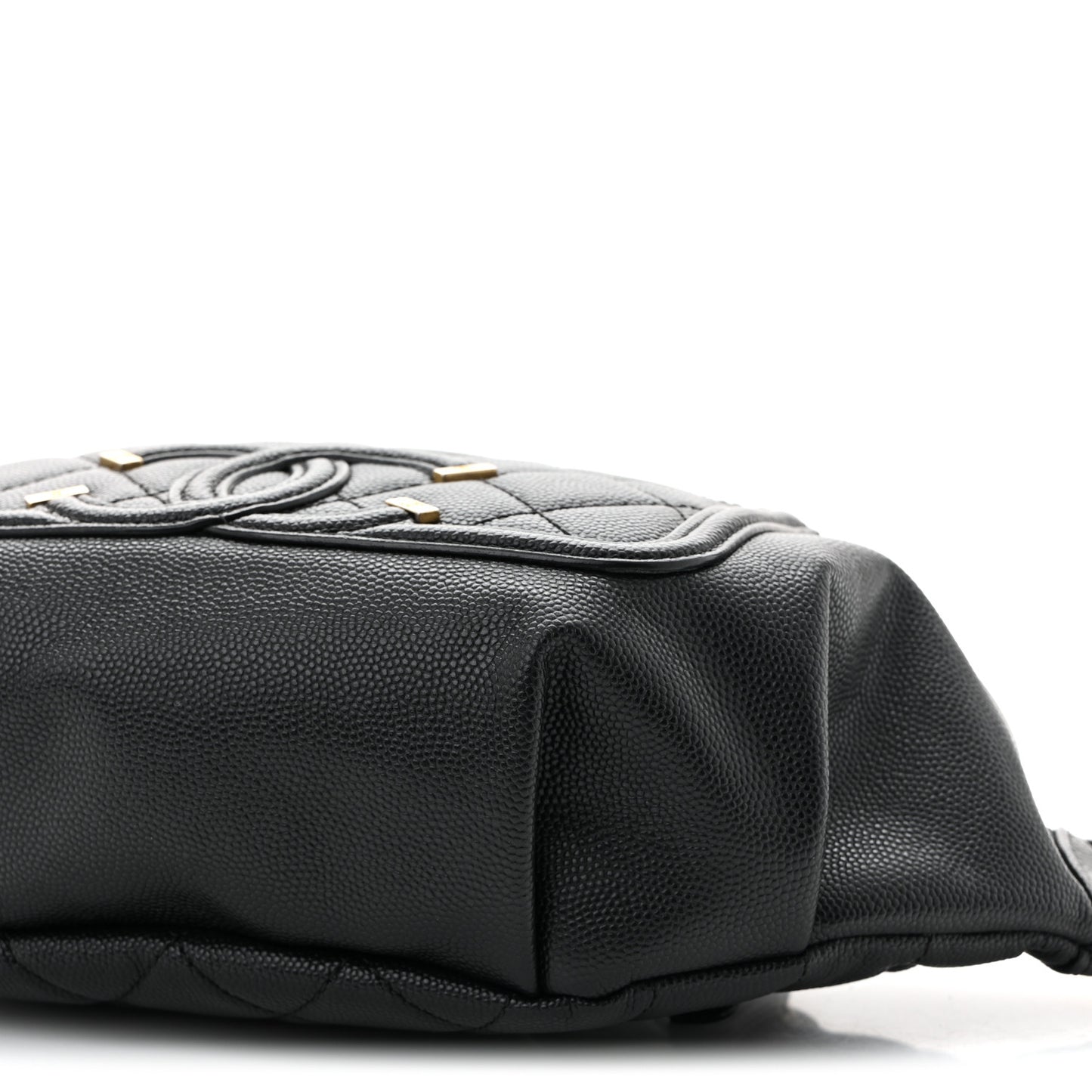 Caviar Quilted Filigree Waist Bag Black