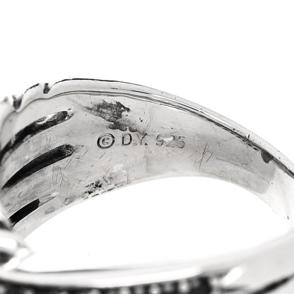 David Yurman Sterling Silver Diamond Black Diamond 11mm Crossover Ring 54 6.75 4 of 4