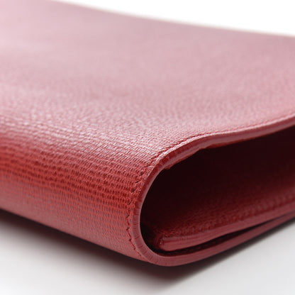 Saint Laurent Textured Calfskin Classic Y Ligne Clutch Red 9 of 13
