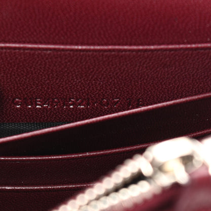 Saint Laurent Velvet Crystal Monogram Kate Tassel Shoulder Bag Burgundy 7 of 10
