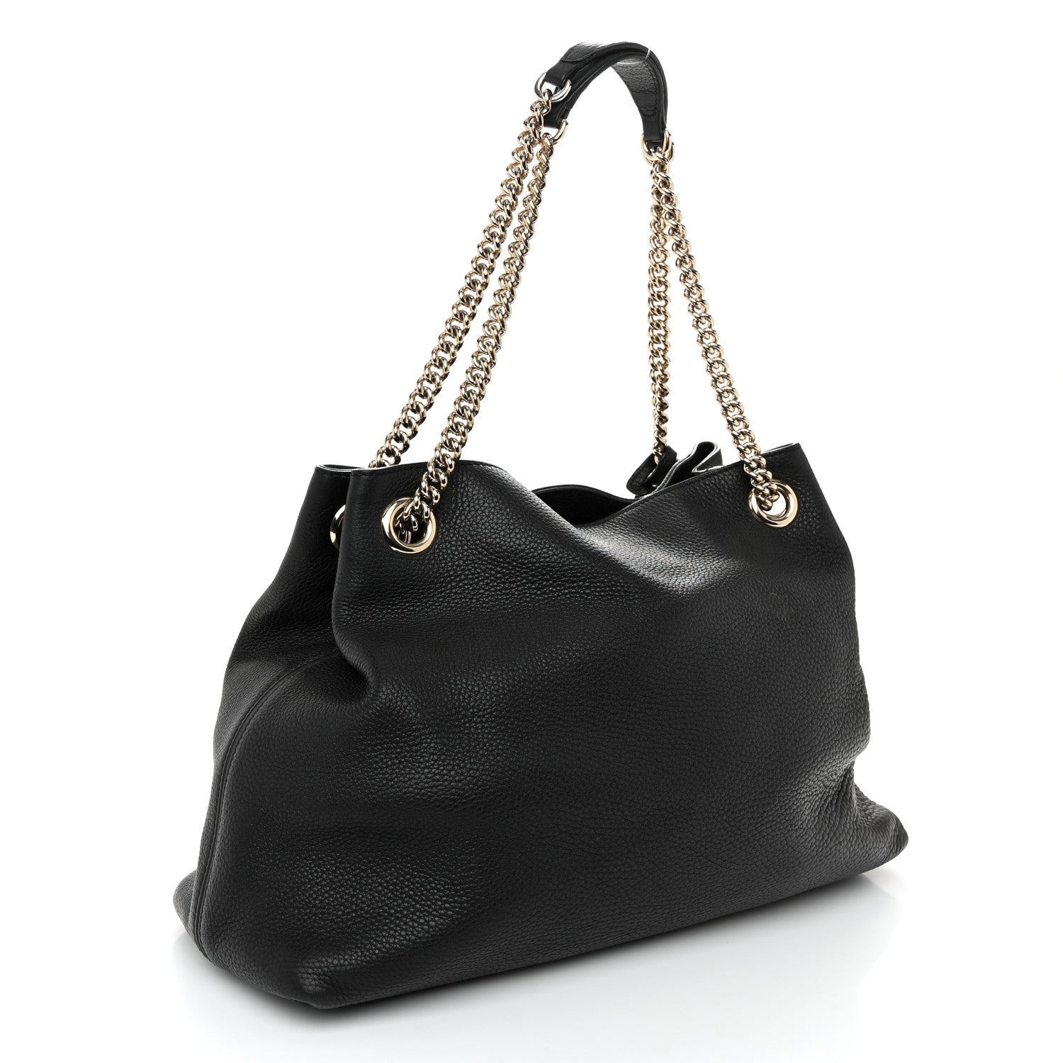 Gucci Pebbled Calfskin Medium Soho Chain Shoulder Bag Black 3 of 13