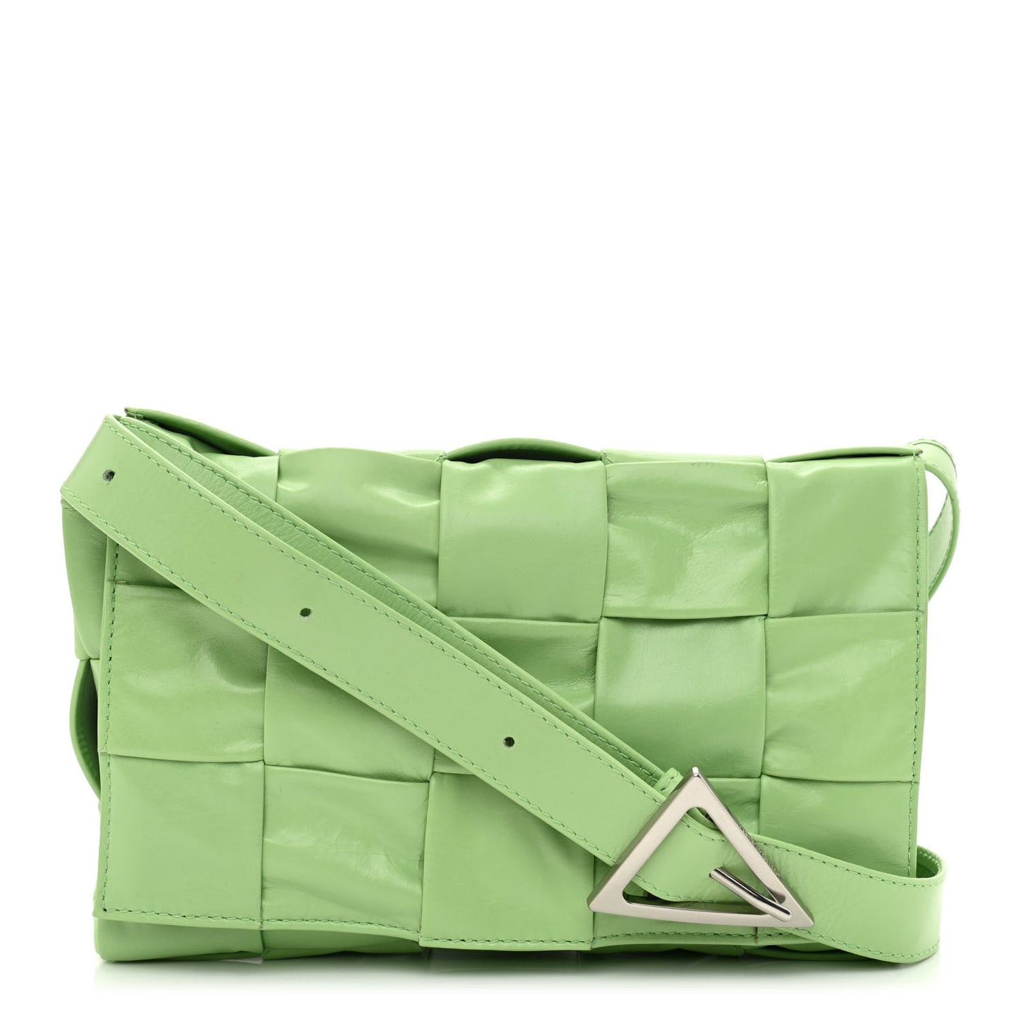 Calfskin Maxi Intreccio Cassette Crossbody Bag Pistachio